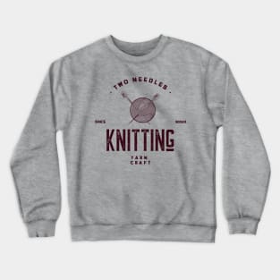 Two Needles Knitting Yarn Craft Crewneck Sweatshirt